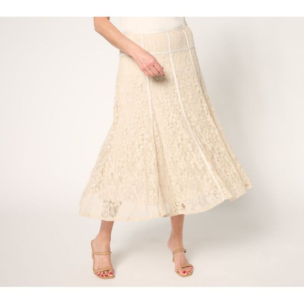 Truth + Style Women's Petite Skirt 14P Occasions Lace Midi Multi-colored A687853